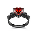 'Til death do us part Blood Red Heart skull ring