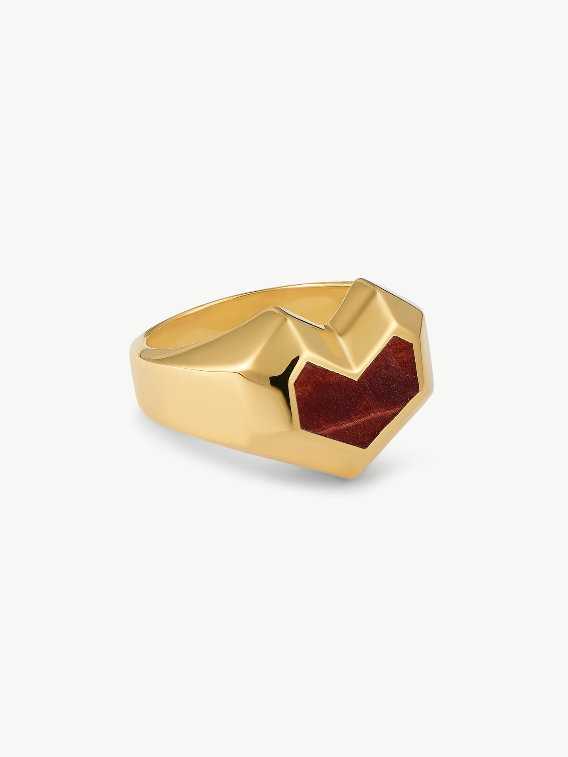 Gold Vermeil Tiger eye ring - Daryl | No More Nobody