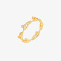 Wavy Moonstone & Cubic Ring